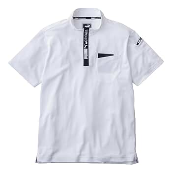 PUMA 幾何学模様ハイネックシャツ 未使用新品(ＸＬサイズ) ホワイト系 PUMA 幾何学模様ハイネックシャツ 未使用新品(XLサイズ